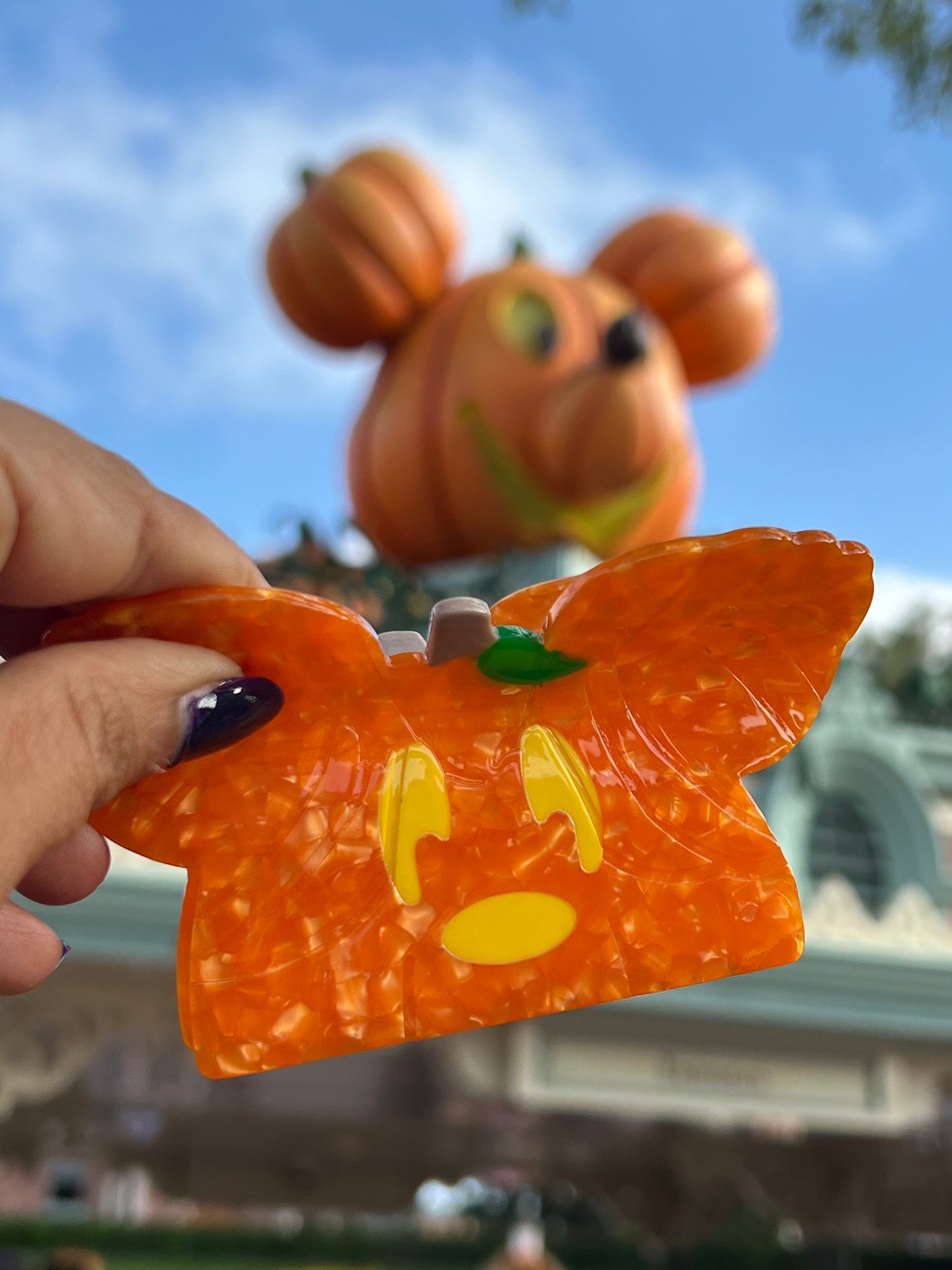 Mickey Pumpkin Hair Claw