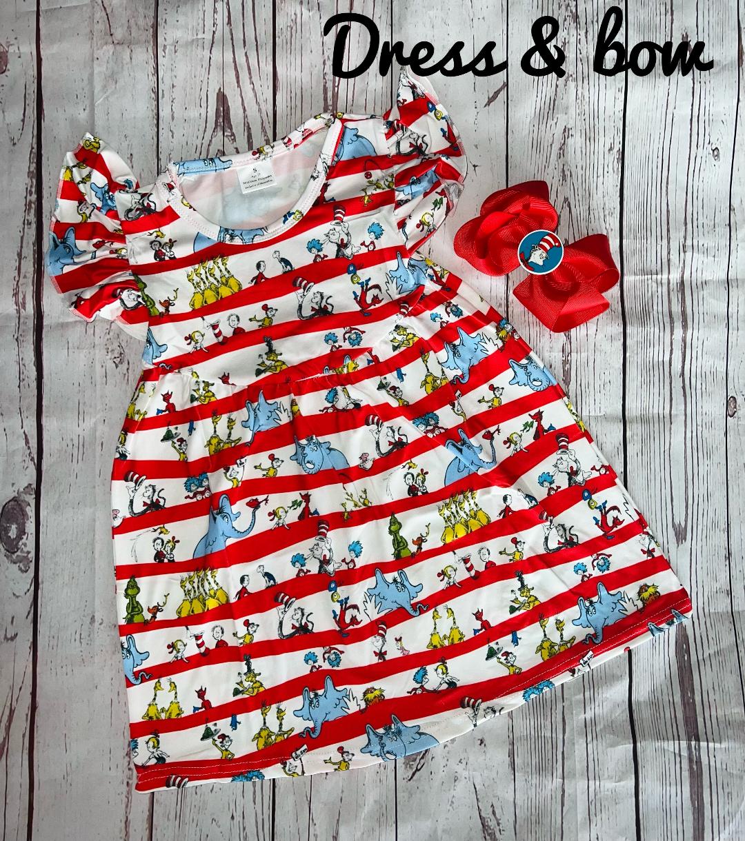 Dr. Seuss Pearl dress and bow