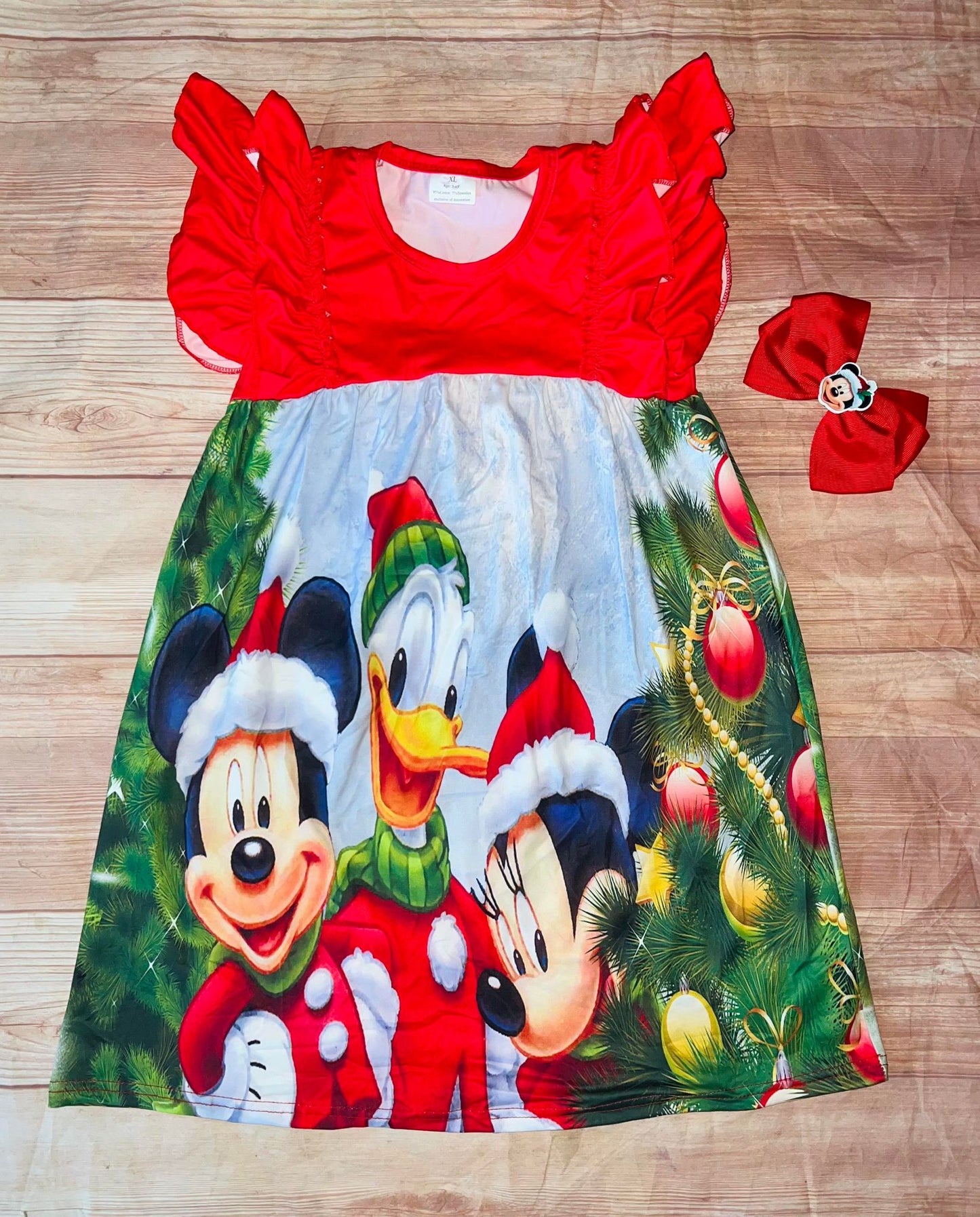 Disney Christmas Dress and bow