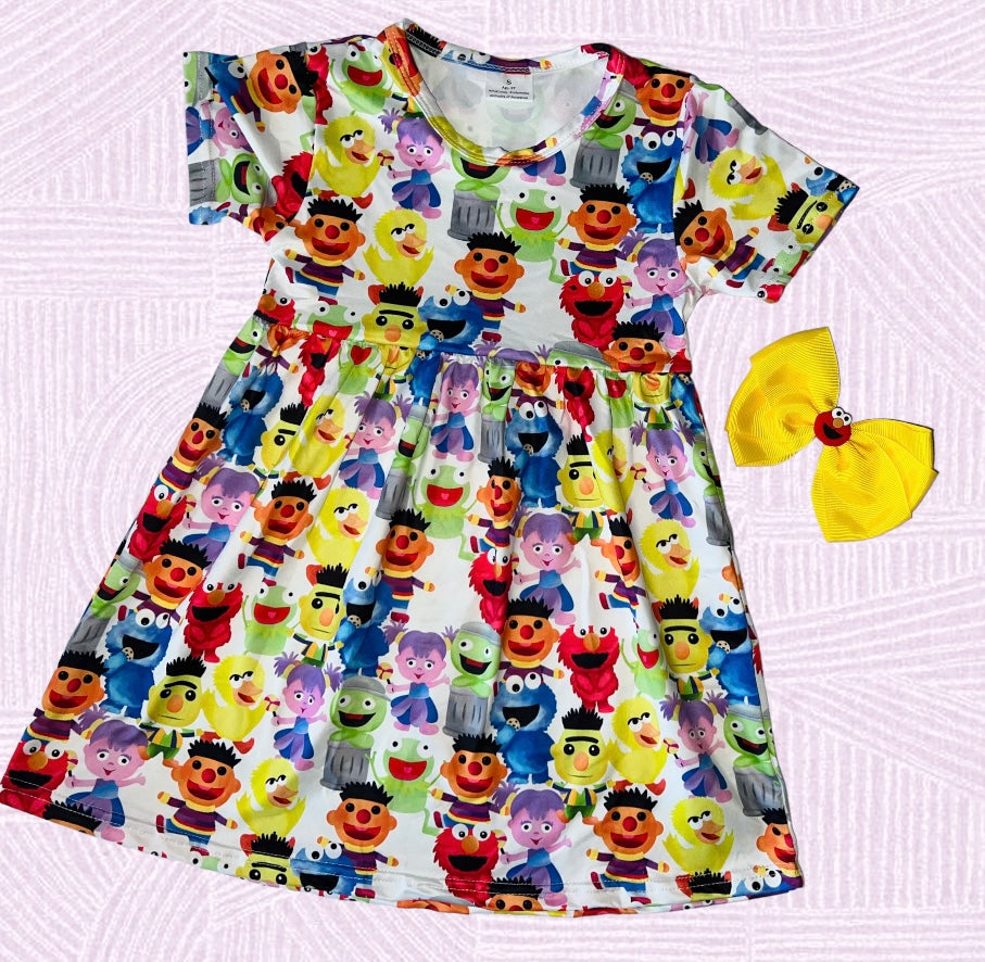 Elmo and Friends Dress and Bow