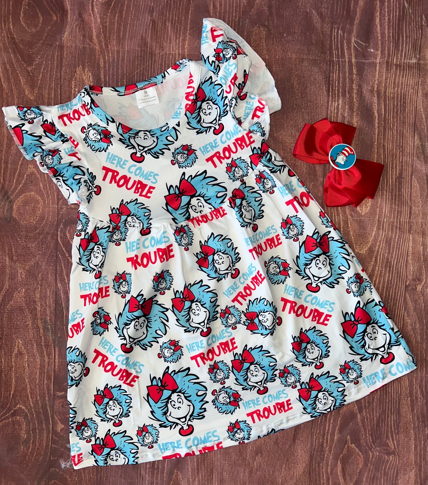 Thing One and Thing Two Dress Seuss and Bow