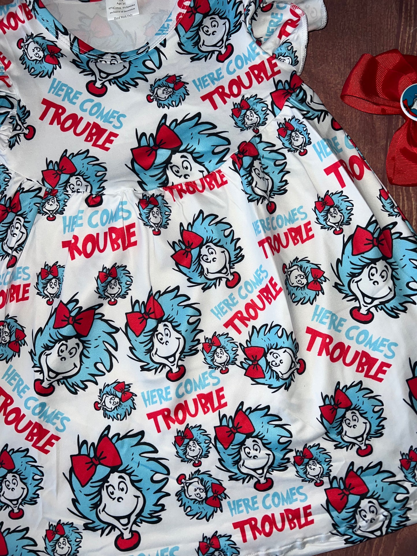 Thing One and Thing Two Dress Seuss and Bow